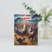 羽毛の集まり:ニワトリは自由にローミング ポストカード (スタンド正面)