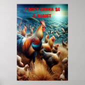 羽毛の集まり:牧草地を徘徊する鶏 ポスター (正面)