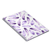 羽毛の飾り継ぎ目のない模様。ウォータータ ノートブック (右側)