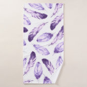 羽毛の飾り継ぎ目のない模様。ウォータータ バスタオル (バスタオル)