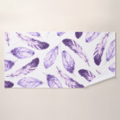 羽毛の飾り継ぎ目のない模様。ウォータータ バスタオル (バスタオル)