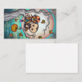 羽毛の鳥かわいいハロウィンアート|過去記事 名刺 (正面/裏面)