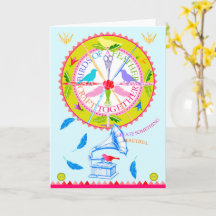 羽毛の鳥が一緒にカード3