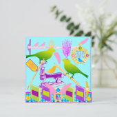 羽毛の鳥が一緒にフラットカード シーズンカード (スタンド正面)