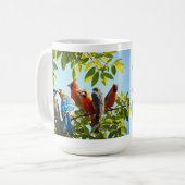 羽毛の鳥セラミック統一されたマグを集める。 コーヒーマグカップ (正面左)