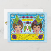 羽毛の鳥 ポストカード (正面/裏面)