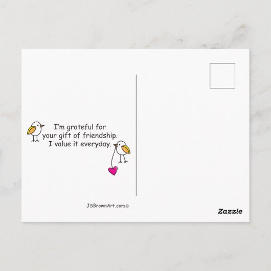 羽毛の鳥 ポストカード (裏面)