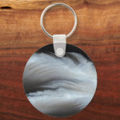 羽毛の黒いアゲートカッコいいト自然石 キーホルダー (正面)