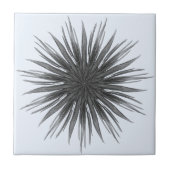 羽毛の黒と灰色の円形スプレー離れ タイル (正面)