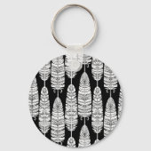 羽毛ぼほ：白黒 キーホルダー (裏面)