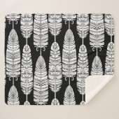 羽毛ぼほ：白黒 シェルパブランケット (正面(横))