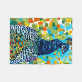 羽毛をつけられた孔雀II フリースブランケット (正面(横))