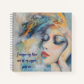 羽毛を持つ神秘的な女性SketchSpiralノート ノートブック (正面)