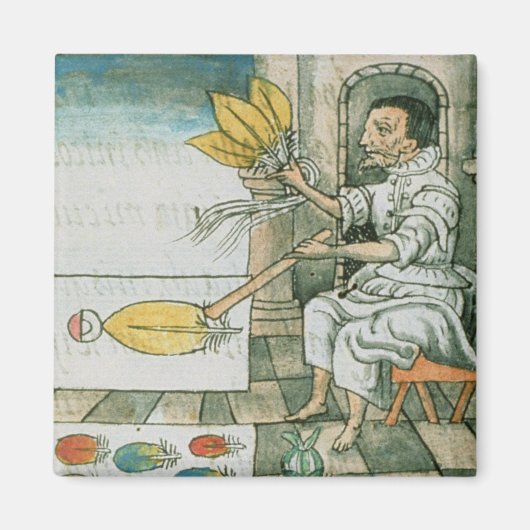 羽毛アステカ職人 マグネット (正面)