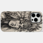 羽毛インディアンの女の子の自然 Case-Mate iPhoneケース (裏面 (横))