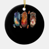 羽毛インディアン先住民プライド先住民 セラミックオーナメント (正面)