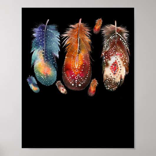 羽毛インディアン先住民プライド先住民 ポスター (正面)