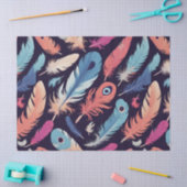 羽毛カラフル分離組織工芸 薄葉紙 (クラフト)