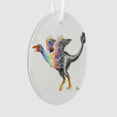 羽毛カラフル恐竜 オーナメント (正面)