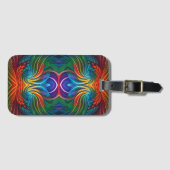 羽毛カラフル渦 ラゲッジタグ (正面横)