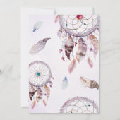 羽毛ガールベイビーシャワー付きドリームキャッチャー 招待状 (裏面)