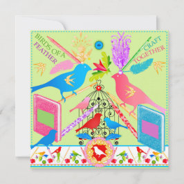 羽毛クラフトの鳥が一緒にフラットカード2 シーズンカード