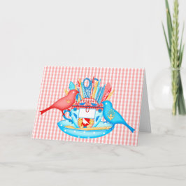 羽毛クラフトの鳥を一緒に折り畳んだカード1 カード