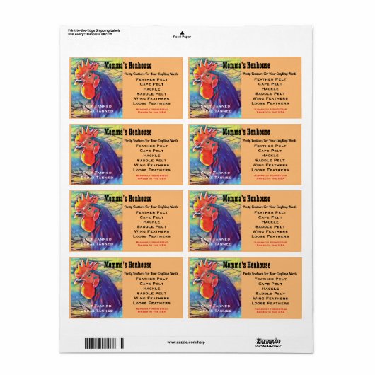 羽毛クラフトラベル ラベル (フルシート)