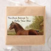 羽毛クリーデール荷車を引くホース蔵書票ラベル ラベル (インサイチュ)