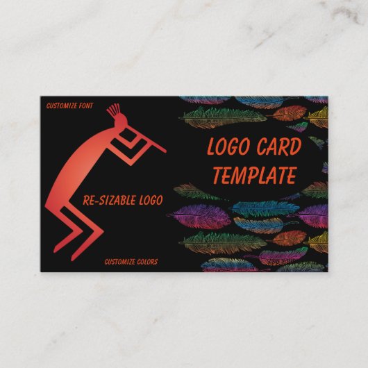 羽毛ココペリロゴ名刺 名刺 (正面)