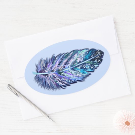 羽毛シール 楕円形シール (封筒)