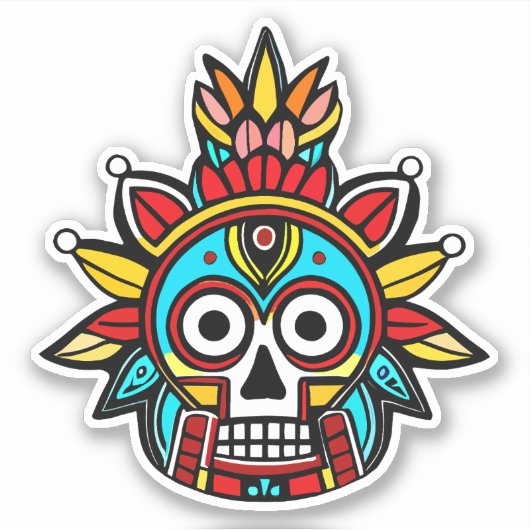 羽毛スカル シール (正面)