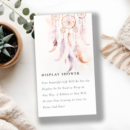 羽毛ドリームキャッチャー表示シャワー赤ちゃんシャワー エンクロージャーカード