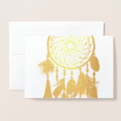 羽毛ドリームキャッチャー | 任意の大事な行事 箔カード (封筒付き正面)