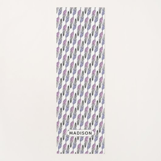 羽毛パターン名前をカスタムするヨガマット ヨガマット (正面)