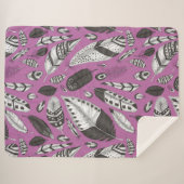 羽毛パターン シェルパブランケット (正面(横))