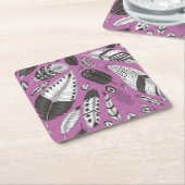 羽毛パターン スクエアペーパーコースター (アングル)