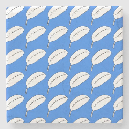 羽毛パターン ストーンコースター (正面)