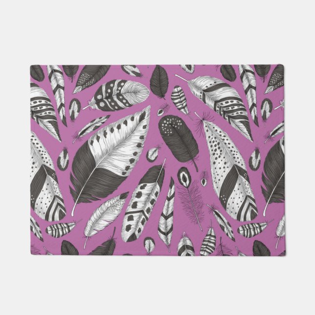 羽毛パターン ドアマット (正面)