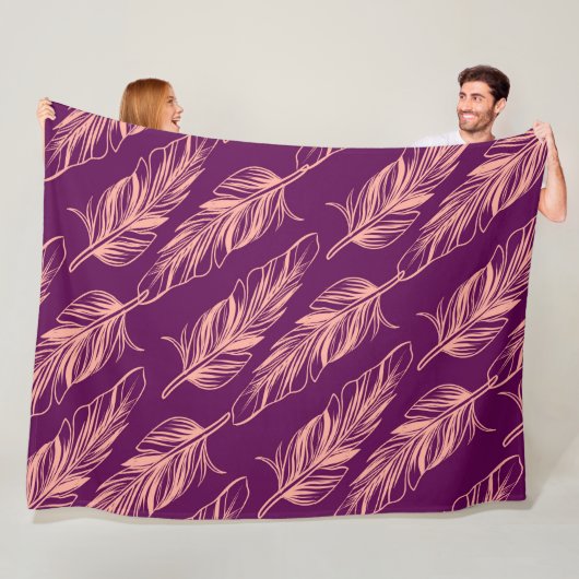 羽毛パターン フリースブランケット (インサイチュ)