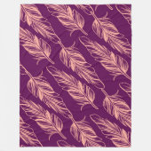 羽毛パターン フリースブランケット (正面)