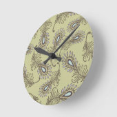 羽毛パターン ラウンド壁時計 (傾斜)
