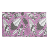 羽毛パターン 枕カバー (裏面-左)