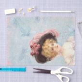 羽毛ビクトリアン帽子ティッシュペーパーの女性 薄葉紙 (クラフト)