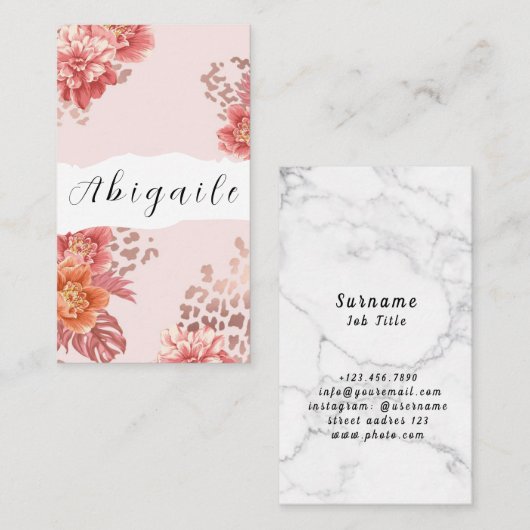 羽毛フラワーベクターシームレスヴィンテージフローラバス 名刺 (正面/裏面)