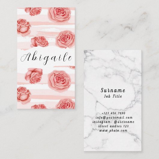 羽毛フラワーベクトルシームレスヴィンテージフローラ 名刺 (正面/裏面)