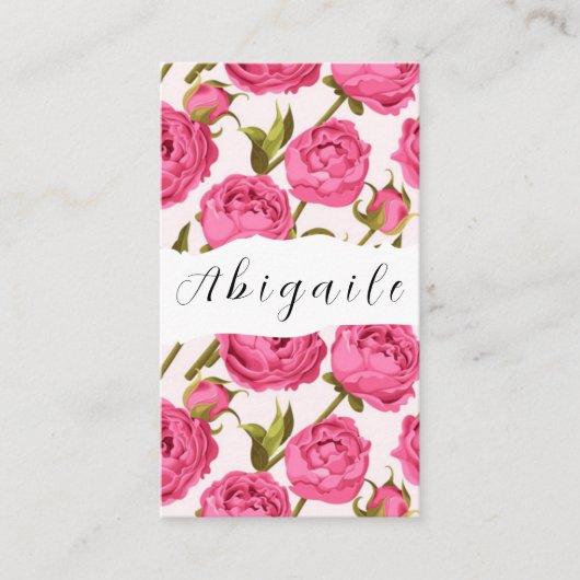 羽毛フラワーベクトルシームレスヴィンテージフローラ 名刺 (正面)