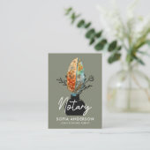 羽毛フローラQRコード公証人ローン署名業者 名刺 (スタンド正面)