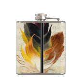 羽毛ブラックレッドイエローヒップスターパターン フラスク (裏面)