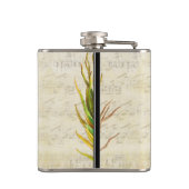 羽毛ブラックレッドイエローヒップスターパターン フラスク (裏面)